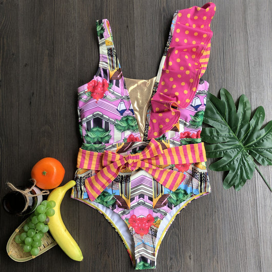 Traje de Baño Enterizo con Volantes Elegante - Image 17