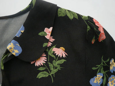 Vestido Largo Vintage con Estampado Francés y Mangas Largas - Image 5