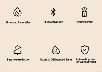 Humidificador Aromático con Llama LED, Control Bluetooth y Difusor 150ml - Image 10