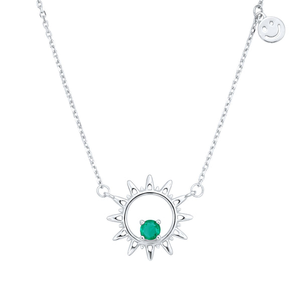 Collar Cadena Esmeralda Verde con Dije Redondo - Elegancia y Personalidad - Image 5