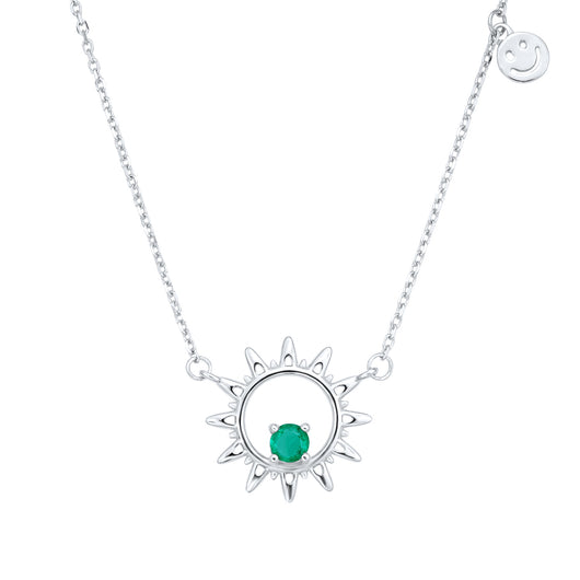 Collar Cadena Esmeralda Verde con Dije Redondo - Elegancia y Personalidad - Image 5