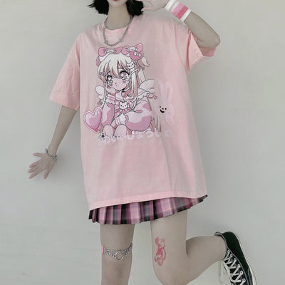 Playera Estampado Girly Suelta Manga Corta Soft Girl - Image 3