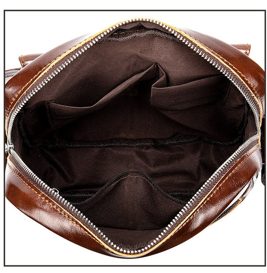 Bolso Mensajero de Cuero Vintage para Hombre - Piel Vacuna Premium - Image 17