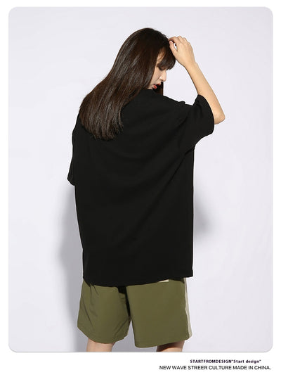 Playera Estampada Suelta para Parejas - Estilo Urbano - Image 11
