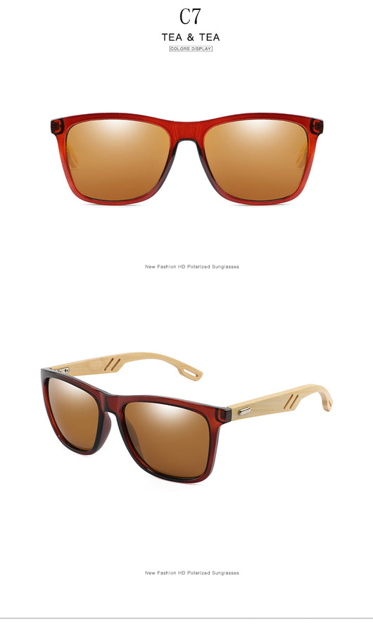 Gafas de Sol Bambú Cuadradas Coloridas para Hombre y Mujer - Image 16