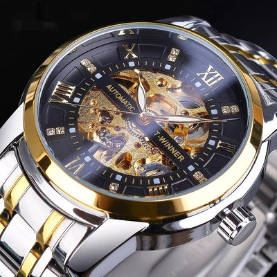 Reloj Mecánico Impermeable con Diseño Calado para Hombre