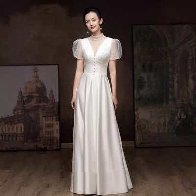 Vestido de Novia Blanco en Satén Francés - Diseño Elegante y Ligero - Image 4