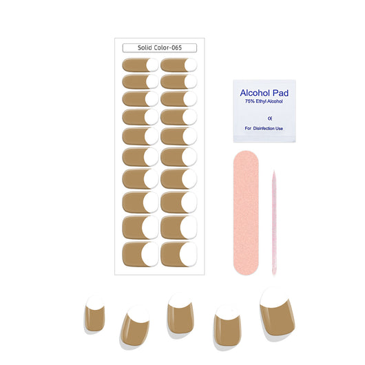 Pegatinas de Uñas Gel Francés Semicocidas Impermeables Color Sólido - Image 25