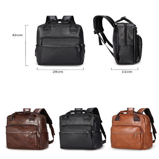 Mochila de Viaje Ejecutiva de Cuero PU con Gran Capacidad - Image 6