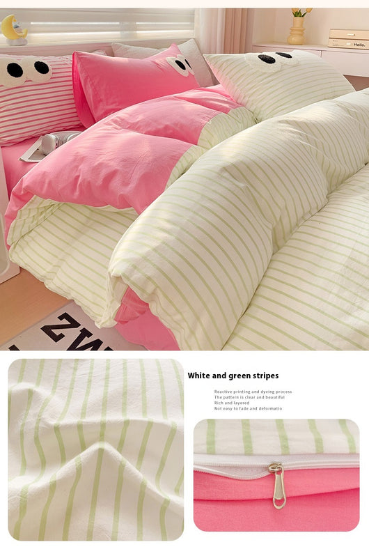 Juego de Cama Ojos Grandes - Funda Nórdica 4 Piezas Efecto Satinado - Image 20