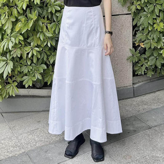 Falda Blanca de Cintura Alta con Detalles Combinados en Algodón - Image 2