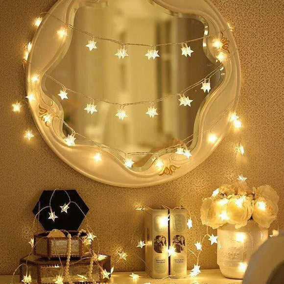 Guirnalda de Luces LED en Forma de Estrellas para Exterior - 3 Metros