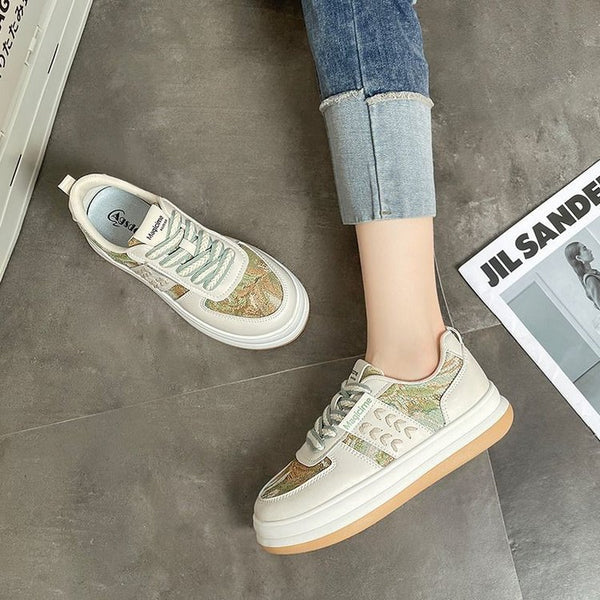 Zapatos Retro Casual con Estampado de Espigas - Cómodos para Diario