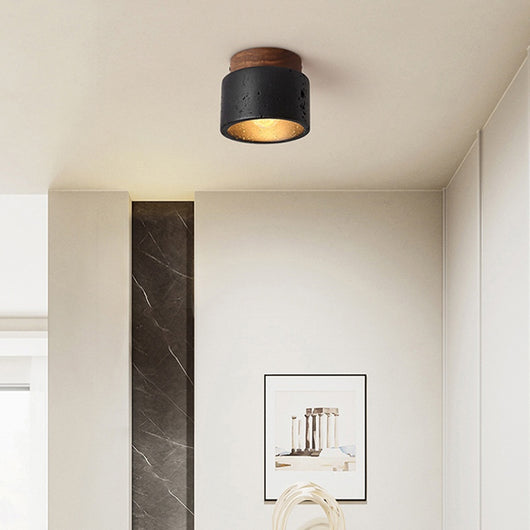 Lámpara de Techo Moderna Minimalista Negra y Amarilla