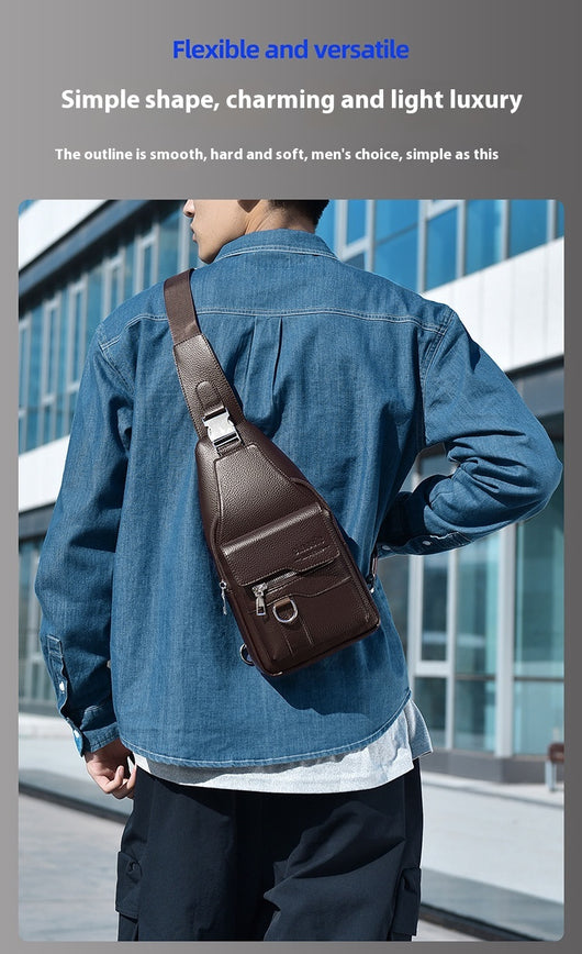Bolsa de Pecho Retro para Hombre - Gran Capacidad Impermeable - Image 17