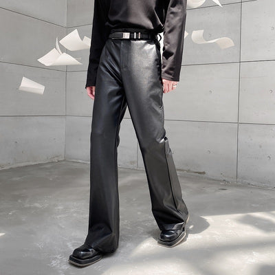 Pantalones de Traje Casual en Cuero PU para Hombre - Image 4