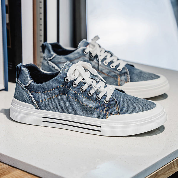 Tenis Casuales Denim Talla Grande Estilo Coreano para Hombre - Image 6