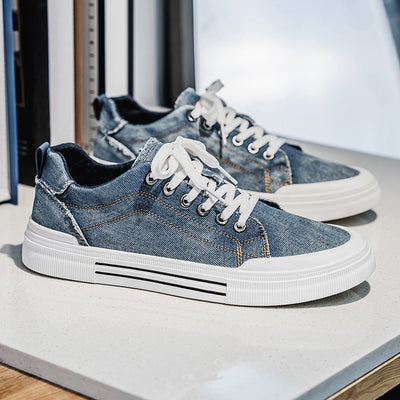 Tenis Casuales Denim Talla Grande Estilo Coreano para Hombre - Image 6