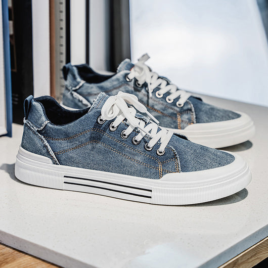 Tenis Casuales Denim Talla Grande Estilo Coreano para Hombre - Image 6