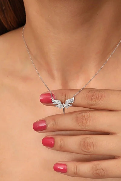 Collar Arcángel Miguel Plata 925 con Piedra Blanca para Mujer