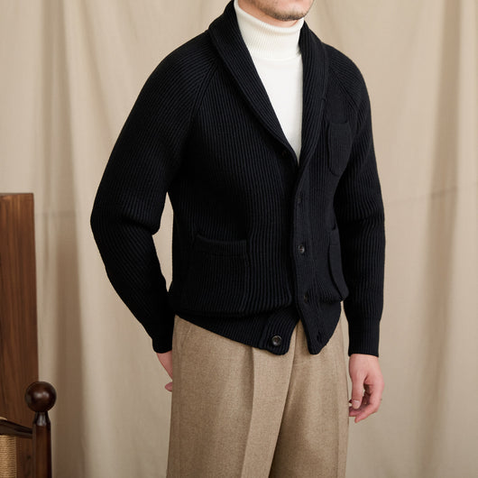 Cardigan Tejido Retro para Hombre - Abrigo Cálido y Versátil - Image 8