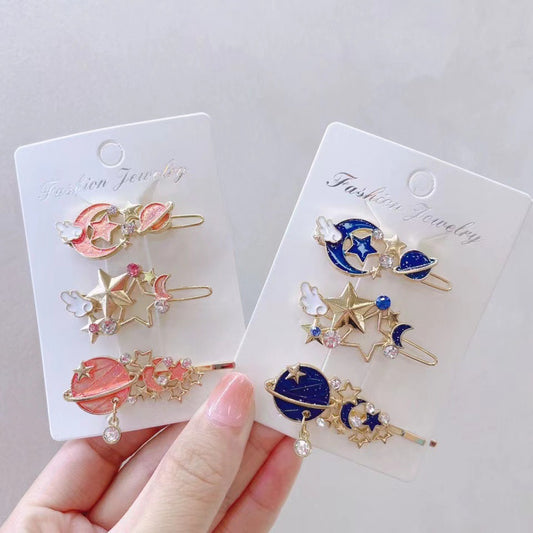 Pasador Coreano Cielo Estrellado - Diseño Kawaii Estético Japonés