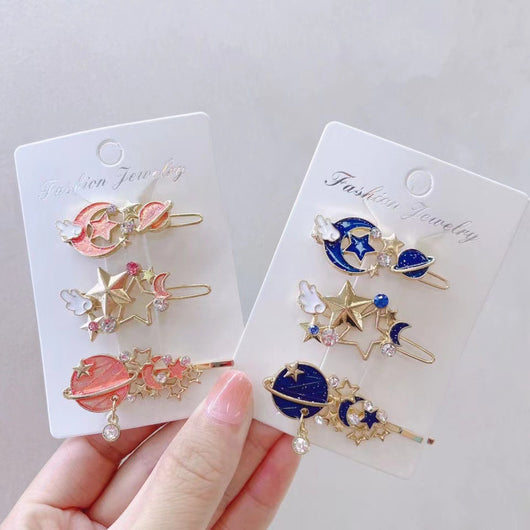 Pasador Coreano Cielo Estrellado - Diseño Kawaii Estético Japonés