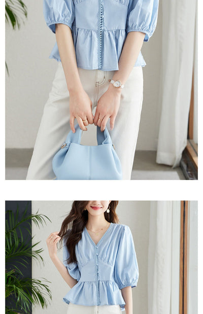 Blusa Fresca de Cuello en V para Mujer - Cómoda y Elegante - Image 15