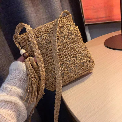 Bolso Tejido Cuadrado Pequeño - Bandolera Compacta y Elegante para Diario - Image 3