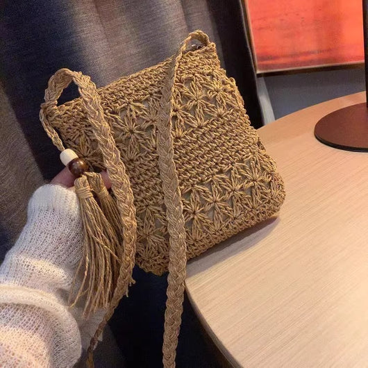 Bolso Tejido Cuadrado Pequeño - Bandolera Compacta y Elegante para Diario - Image 3