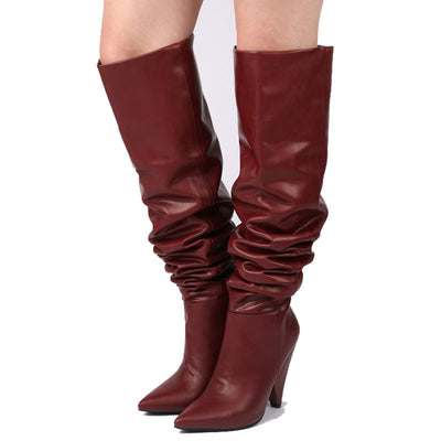 Botas Over The Knee con Tacón Perfilado y Punta Afilada para Mujer - Image 2