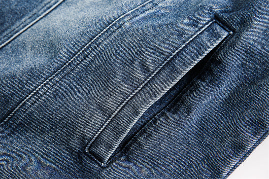 Chaqueta Denim con Costuras Irregulares y Efecto Dos Piezas - Image 22