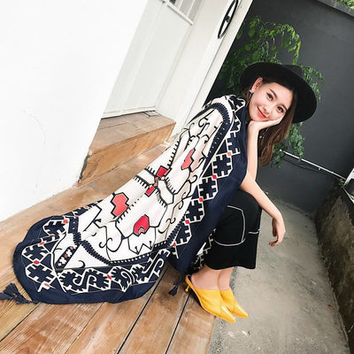 Pareo Étnico de Algodón y Lino - Toalla de Playa Oversized para Viajes - Image 19