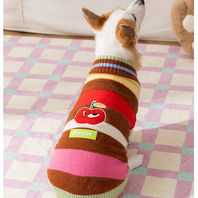 Suéter Cálido para Perro Mediano - Diseño Arcoíris con Rayas de Manzana para Otoño e Invierno - Image 34