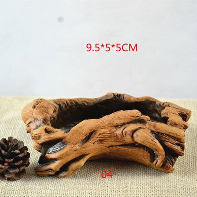 Maceta Decorativa de Madera Retro con Raíces Naturales - Image 12
