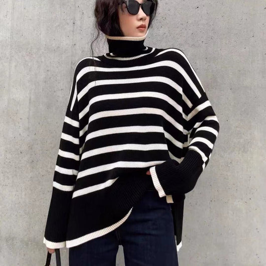 Suéter Cuello Alto Mujer Oversized Cómodo y Abrigador