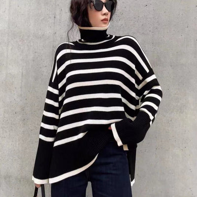 Suéter Cuello Alto Mujer Oversized Cómodo y Abrigador