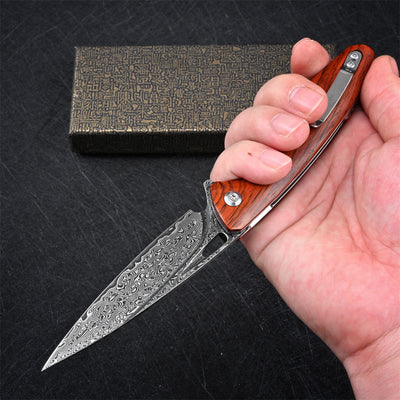 Cuchillo Plegable de Defensa Personal con Acero Damasco VG10 de Alta Dureza - Image 8