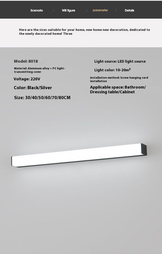 Espejo LED para Baño con Luz Integrada - Instalación sin Taladro - Image 8
