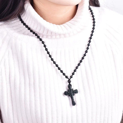 Cruz de Obsidiana Arcoíris Mexicana Natural - Image 9
