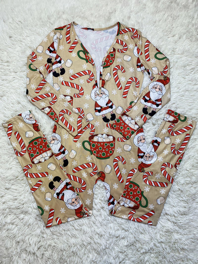Pijama Navideño Estampado de Manga Larga para Casa - Image 17