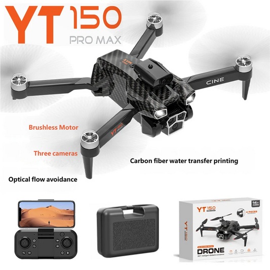 Dron YT150 con Triple Cámara, Esquiva Obstáculos y Motor sin Escobillas - Image 2