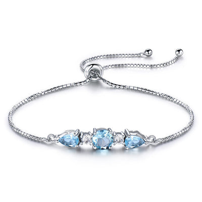 Pulsera de Tenis Ajustable Topacio Azul Cielo - Joya de Personalidad - Image 11