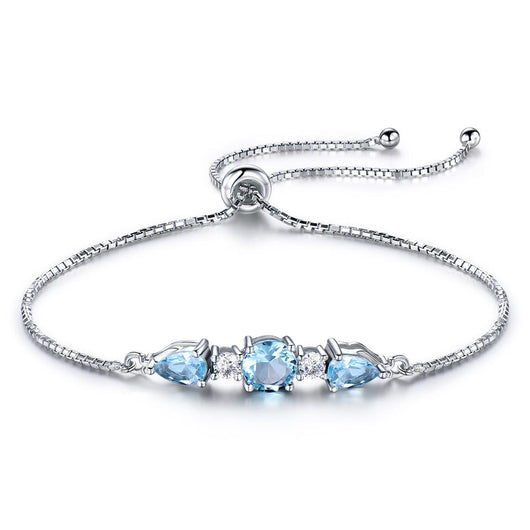 Pulsera de Tenis Ajustable Topacio Azul Cielo - Joya de Personalidad - Image 11