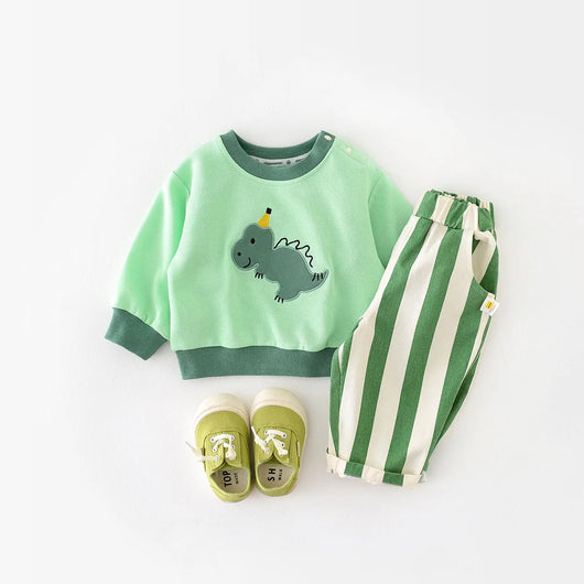 Pantalones Casuales Infantiles de Cintura Alta con Rayas de Primavera - Image 5