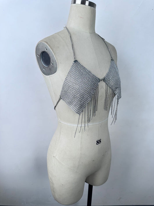 Collar Pecho Metálico con Lentejuelas Brillante para Mujer - Image 11