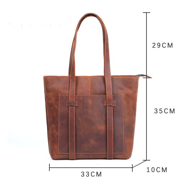 Bolso de Hombro para Mujer en Cuero Genuino - Capacidad Extra Grande