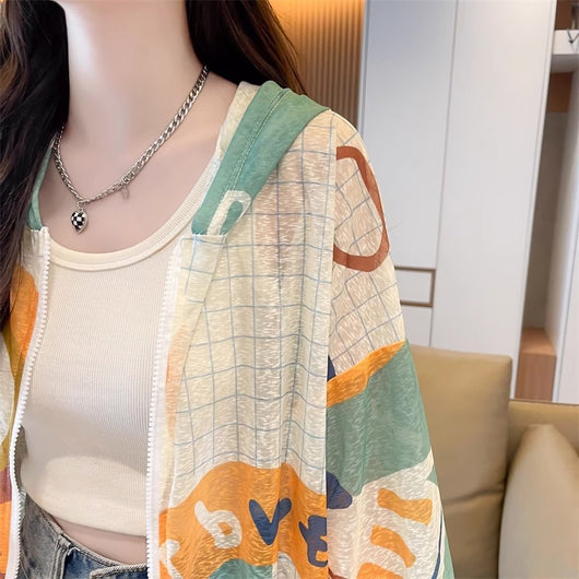Chamarra Suelta Estilo Coreano de Protección Solar Talla Grande - Image 12