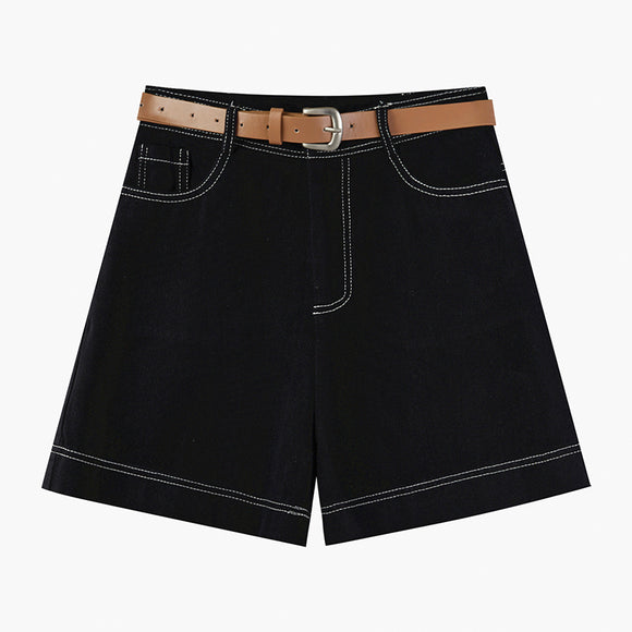 Shorts Casuales de Cintura Alta para Mujer