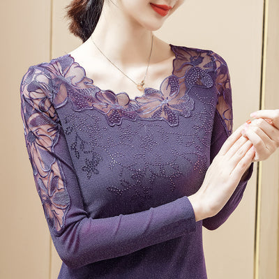 Blusa Occidental de Diamantes Manga Larga para Dama - Image 6